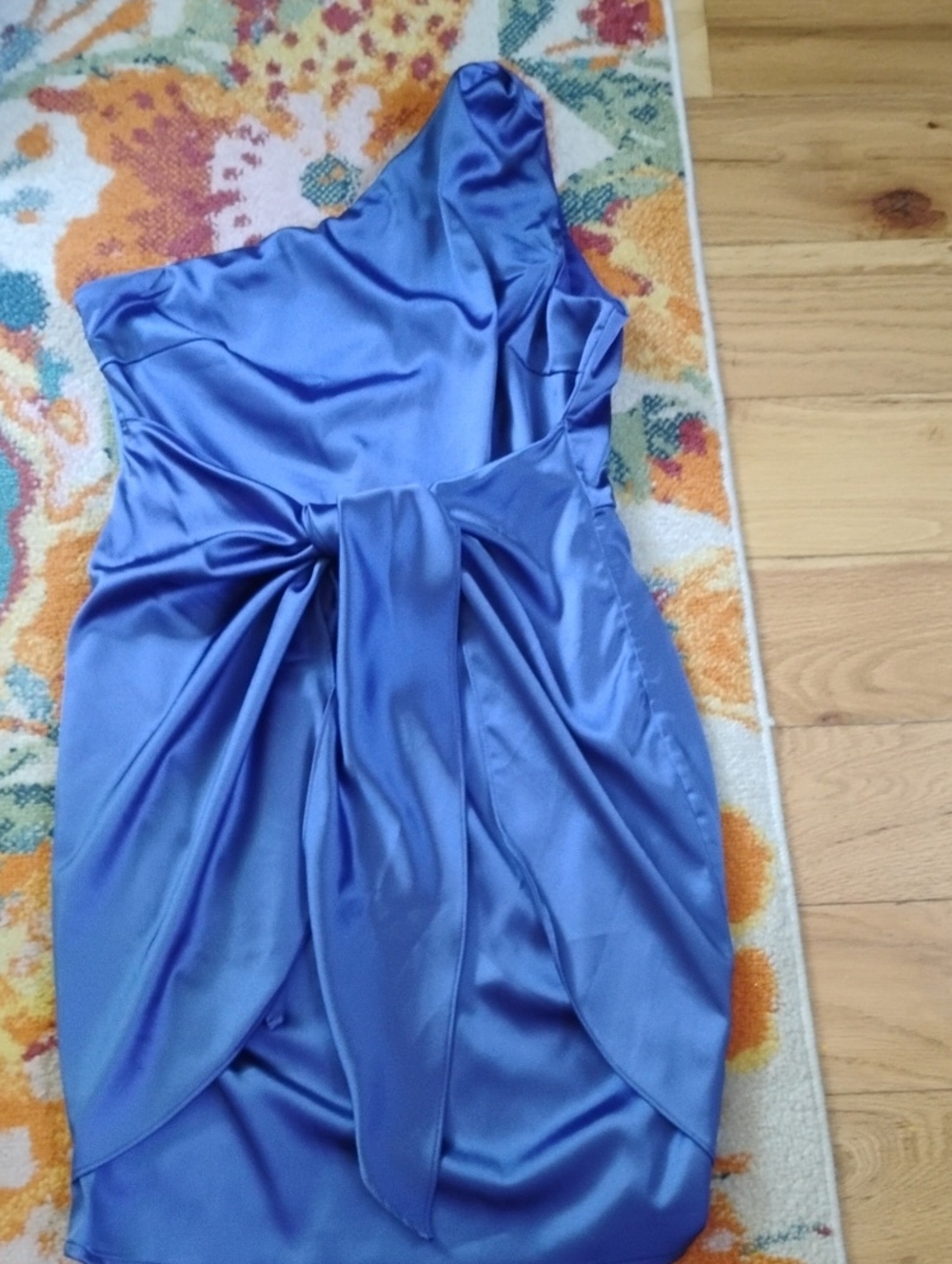 Grace Karin One-Shoulder Satin Dress  Blue, Size 10, Sexy Dress, Cocktail Dress